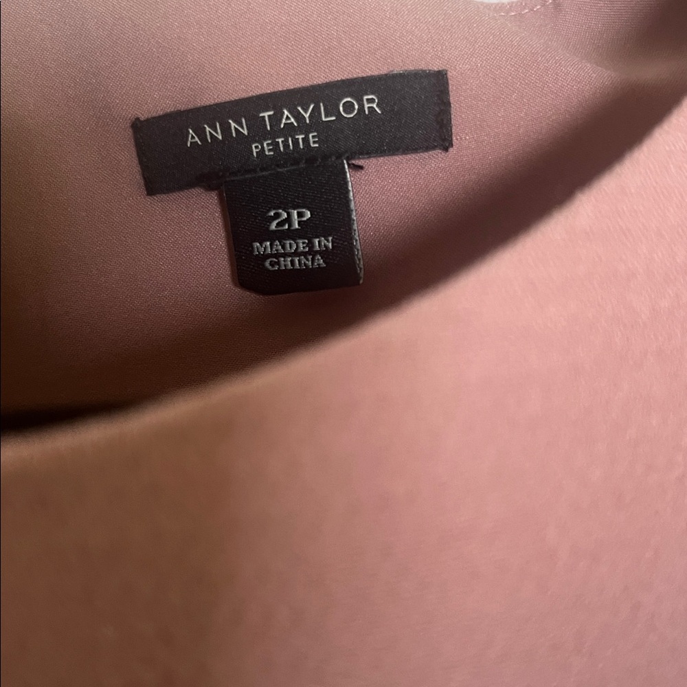 Ann Taylor Petite 2 sleeveless midi dress pink light mauve - Picture 8 of 10